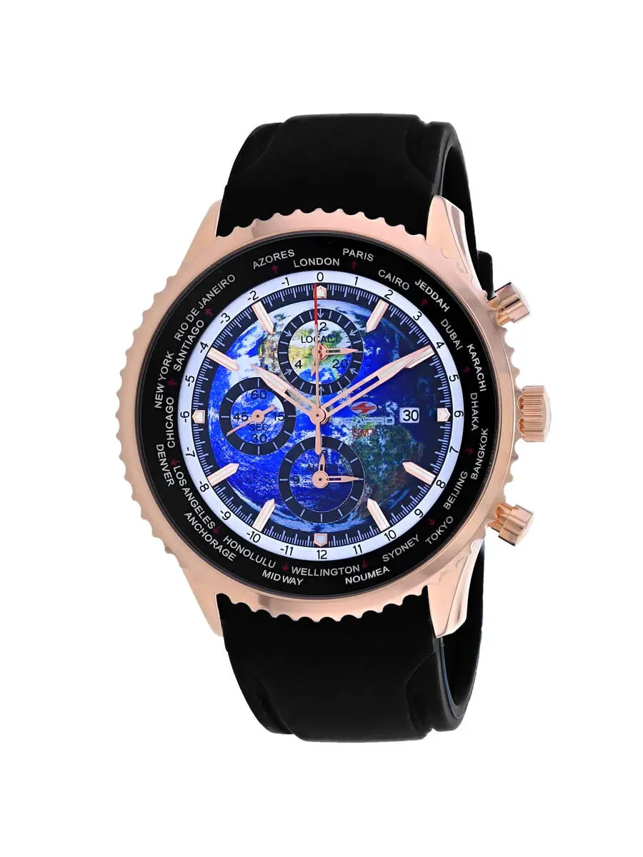 Мужские часы Seapro Meridian World Timer GMT с синим циферблатом SP7523