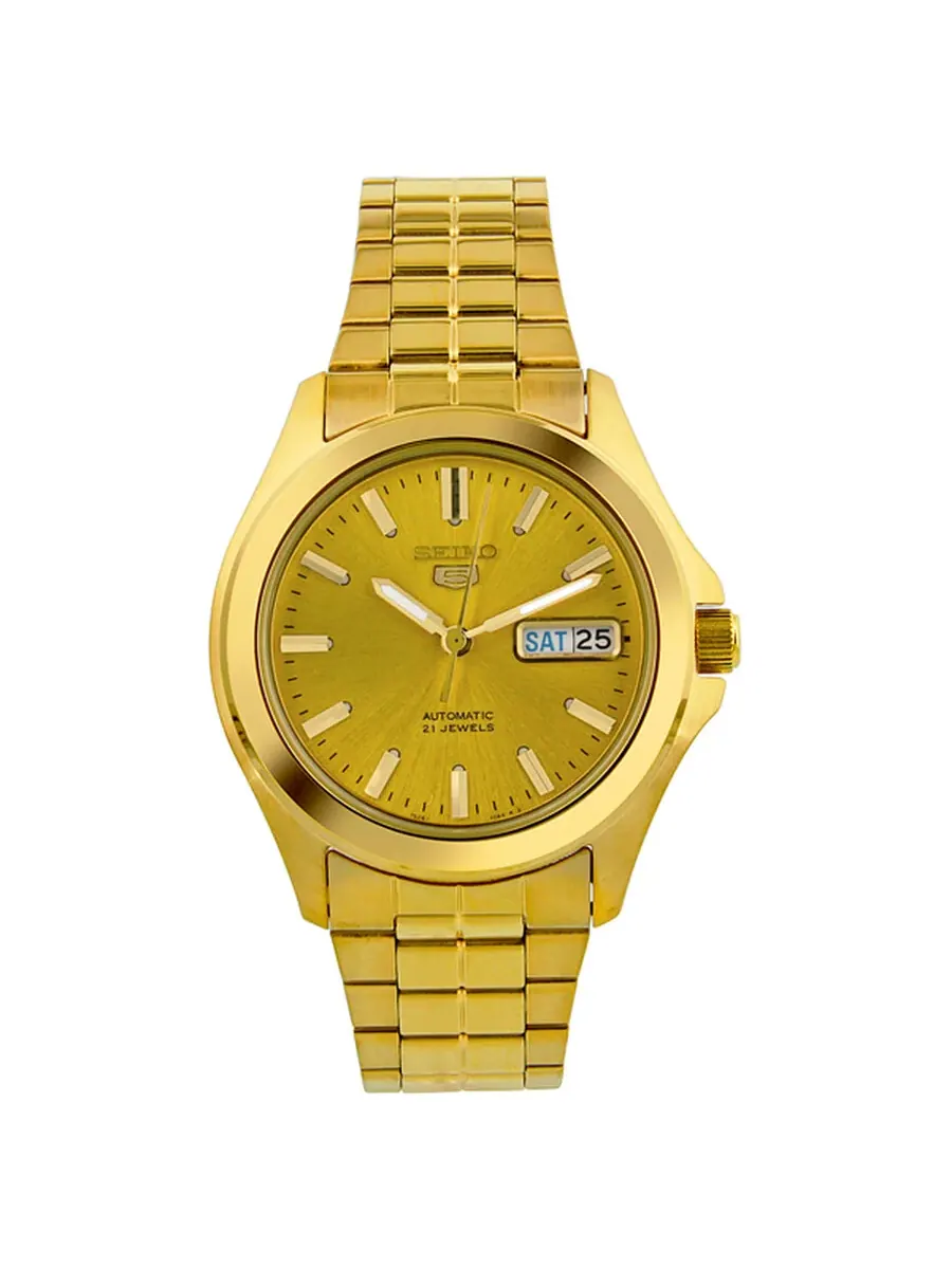 Мужские часы Seiko 5 SNKK98 из нержавеющей стали, полностью позолоченные — изображение 1 из 3, оттенок золотистый