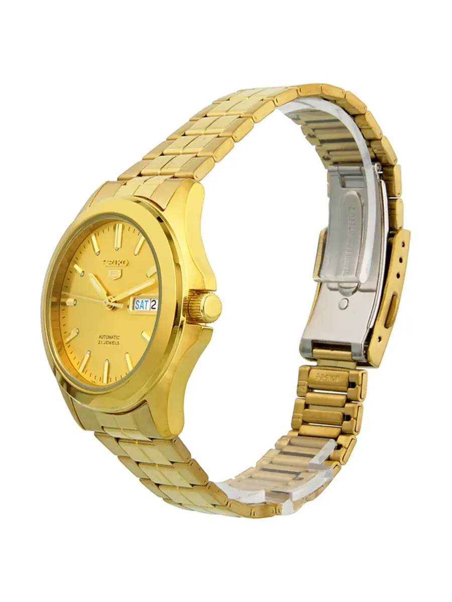 Мужские часы Seiko 5 SNKK98 из нержавеющей стали, полностью позолоченные — изображение 3 из 3, оттенок золотистый