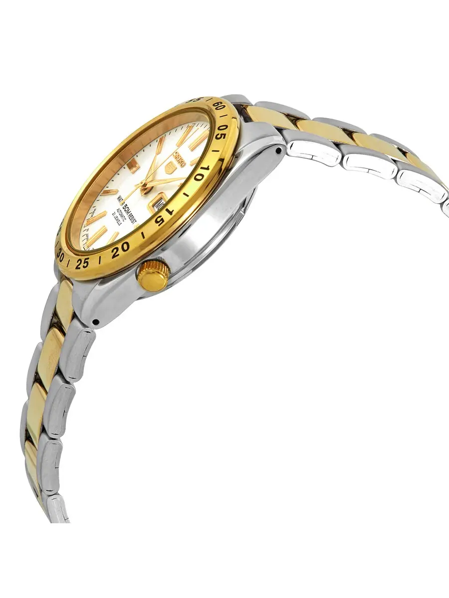 Автоматические часы Seiko 5 с белым циферблатом SNKE04J1 — изображение 2 из 3, оттенок желтый золотистый