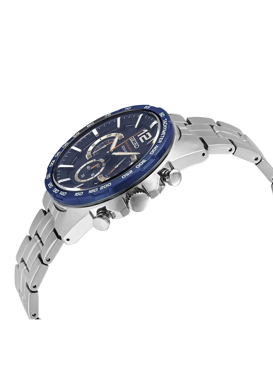 Мужские часы Seiko Essentials Chronograph Quartz с синим циферблатом SSB345 — изображение 2 из 3, оттенок синий