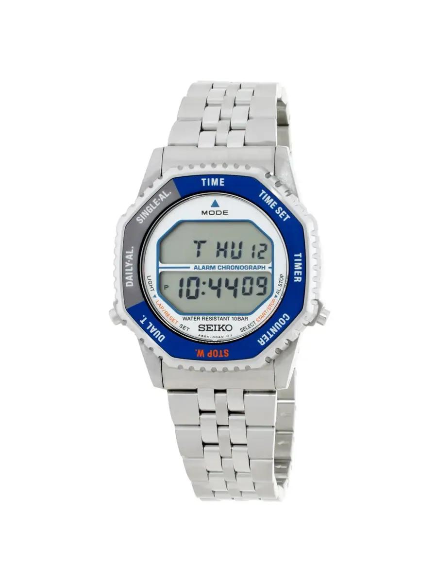 Цифровые кварцевые часы с хронографом и будильником Seiko Rotocall SMGG21P1 — изображение 1 из 3, оттенок синий серый