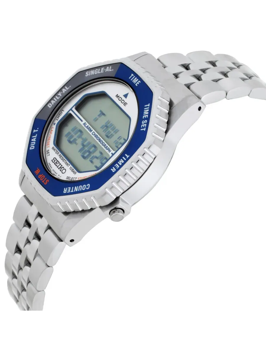 Цифровые кварцевые часы с хронографом и будильником Seiko Rotocall SMGG21P1 — изображение 2 из 3, оттенок синий серый