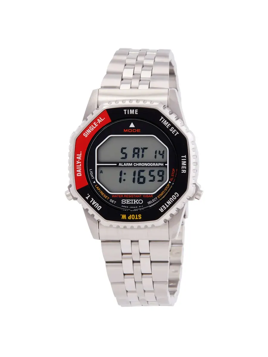 Цифровые кварцевые часы с хронографом и будильником Seiko Rotocall SMGG19P1 — изображение 1 из 3, оттенок черный красный