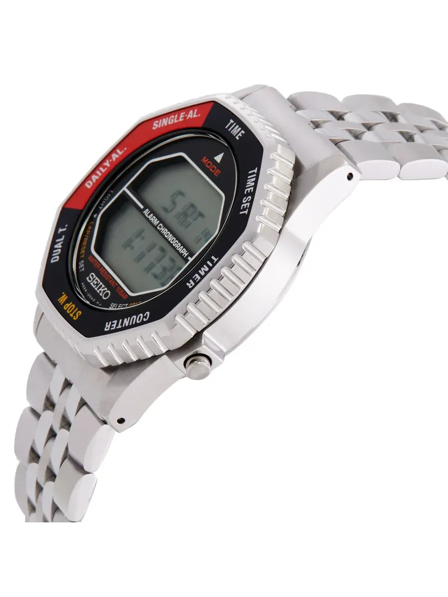Цифровые кварцевые часы с хронографом и будильником Seiko Rotocall SMGG19P1 — изображение 2 из 3, оттенок черный красный