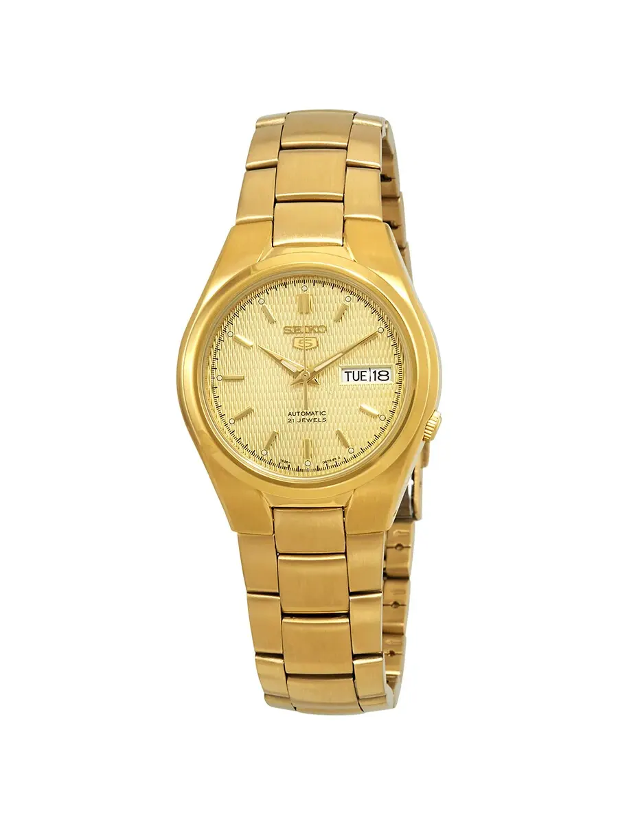 Мужские часы Seiko Series 5 Automatic с золотым циферблатом SNK610 — изображение 1 из 3, оттенок золотистый