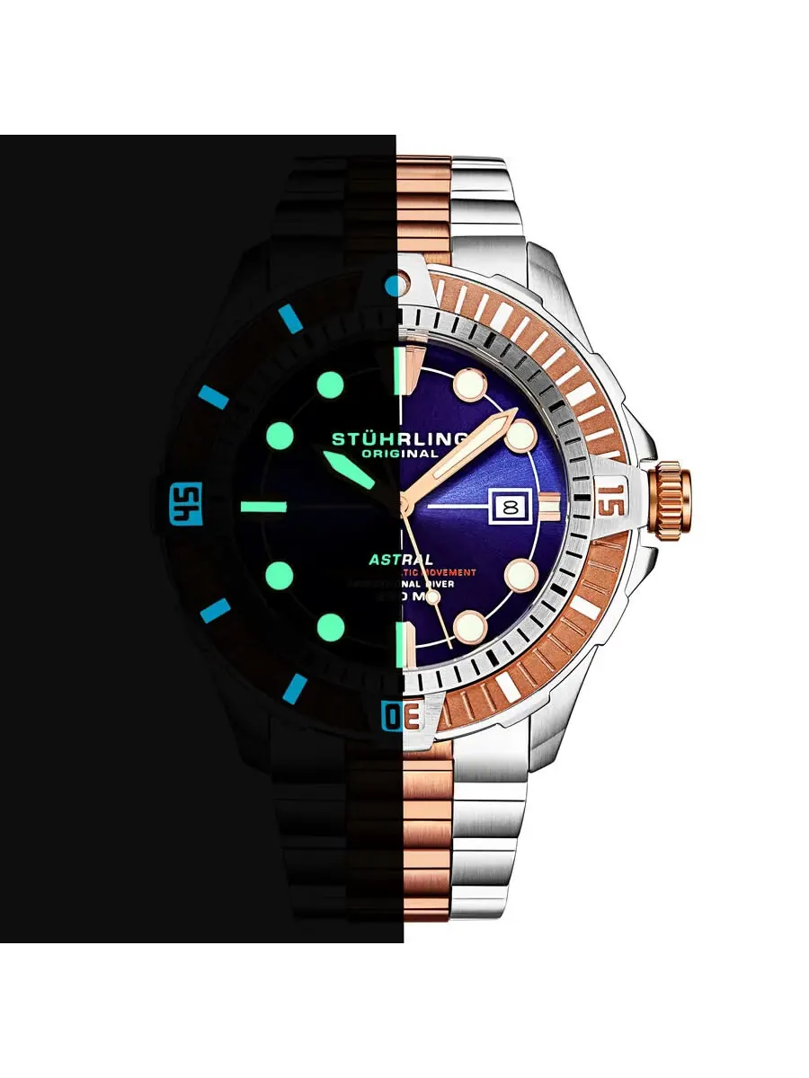 Мужские часы Stuhrling Original Aquadiver Automatic с синим циферблатом M16747 — изображение 3 из 7