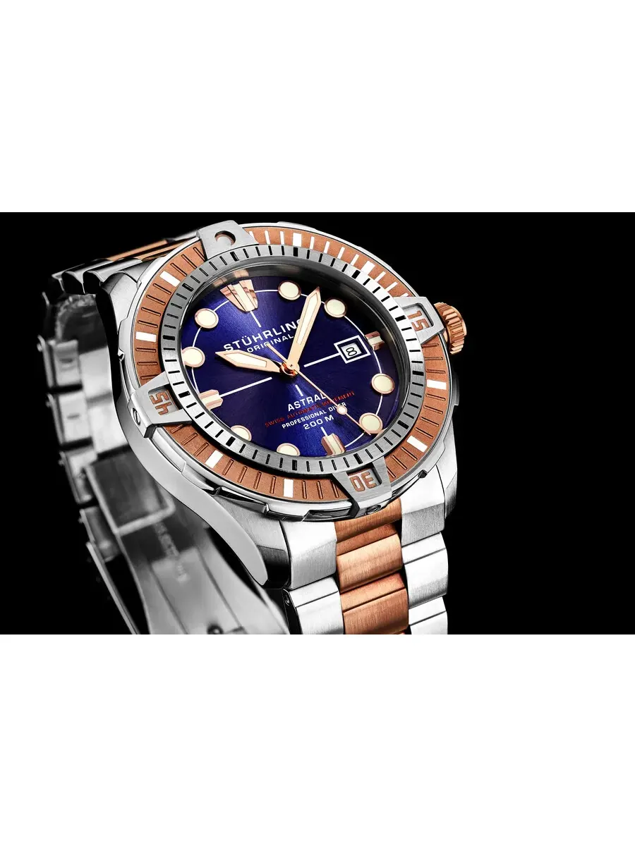 Мужские часы Stuhrling Original Aquadiver Automatic с синим циферблатом M16747 — изображение 5 из 7