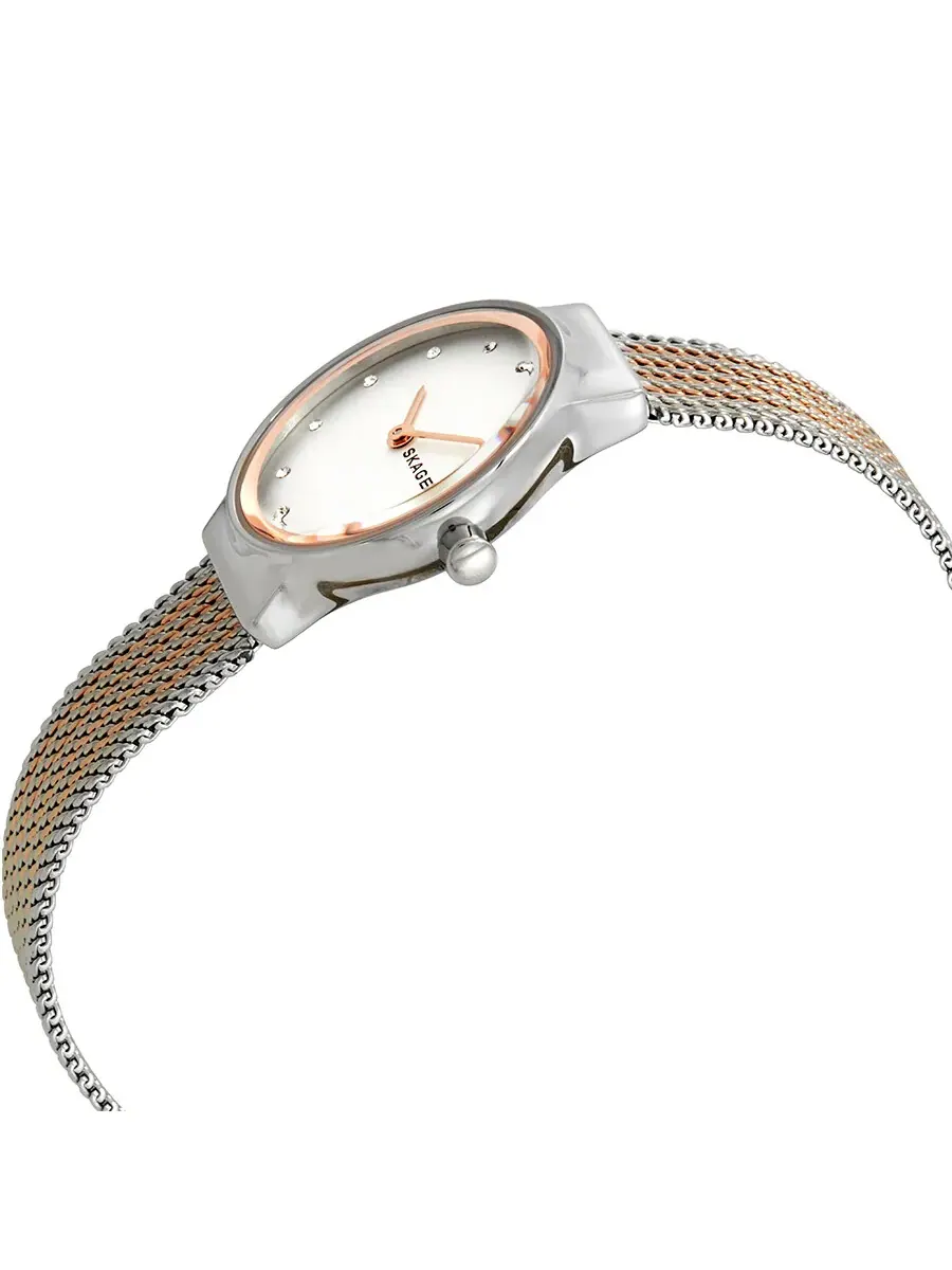 Женские часы Skagen Freja с белым хрустальным циферблатом SKW2699 — изображение 2 из 3, оттенок серебристый-золотистый