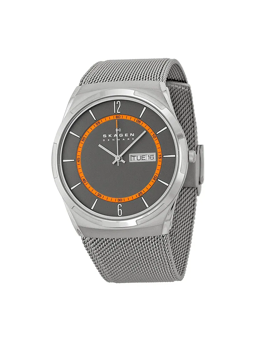 Мужские часы Skagen Melbye с серым циферблатом и серым браслетом из сетки SKW6007 — изображение 1 из 4, оттенок серый