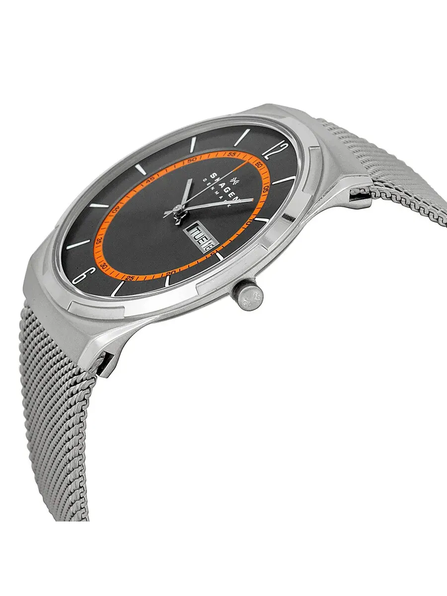 Мужские часы Skagen Melbye с серым циферблатом и серым браслетом из сетки SKW6007 — изображение 2 из 4, оттенок серый