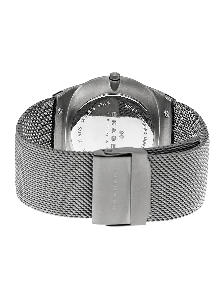 Мужские часы Skagen Melbye с серым циферблатом и серым браслетом из сетки SKW6007 — изображение 3 из 4, оттенок серый