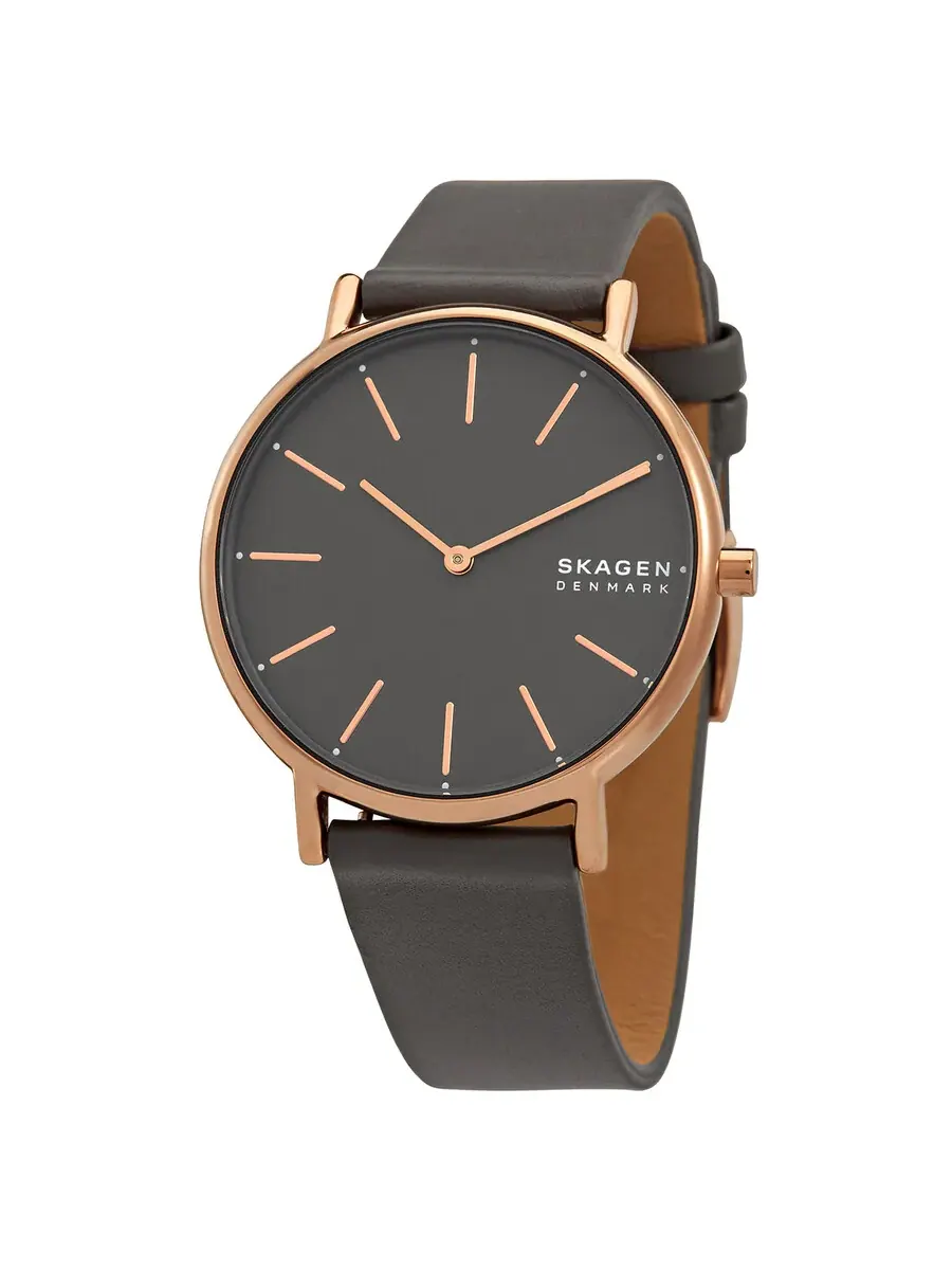 Женские кварцевые часы Skagen Signatur с угольно-серым циферблатом SKW2794 — изображение 1 из 3, оттенок розовый золотистый