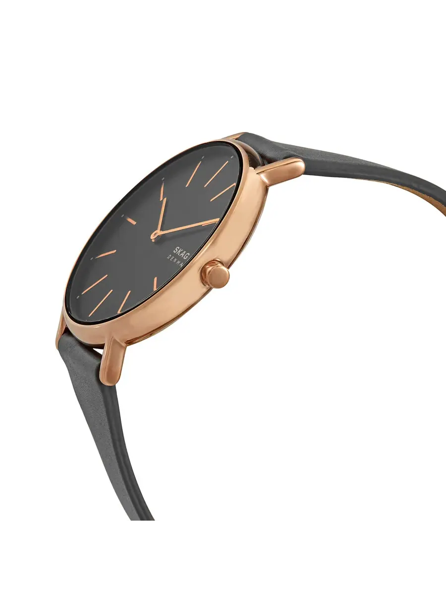 Женские кварцевые часы Skagen Signatur с угольно-серым циферблатом SKW2794 — изображение 2 из 3, оттенок розовый золотистый
