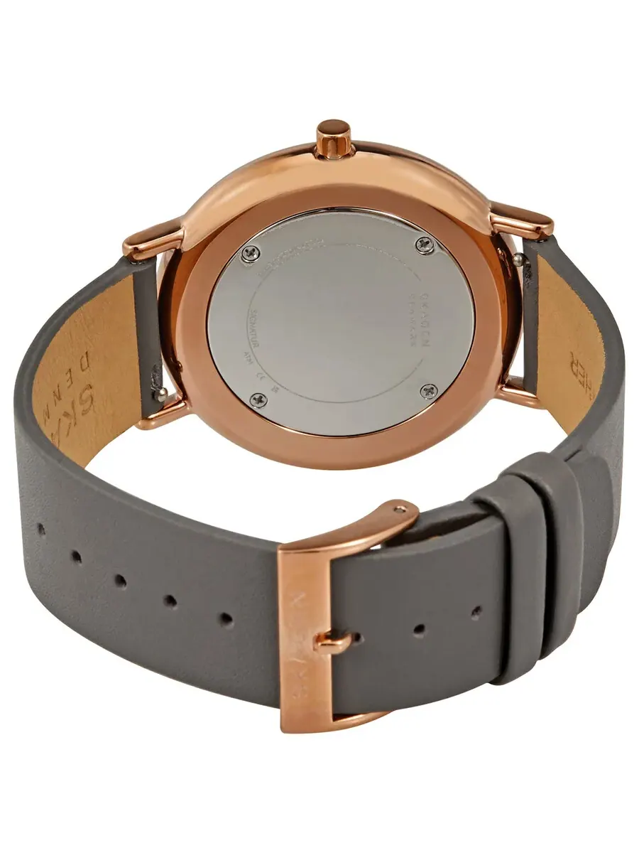 Женские кварцевые часы Skagen Signatur с угольно-серым циферблатом SKW2794 — изображение 3 из 3, оттенок розовый золотистый