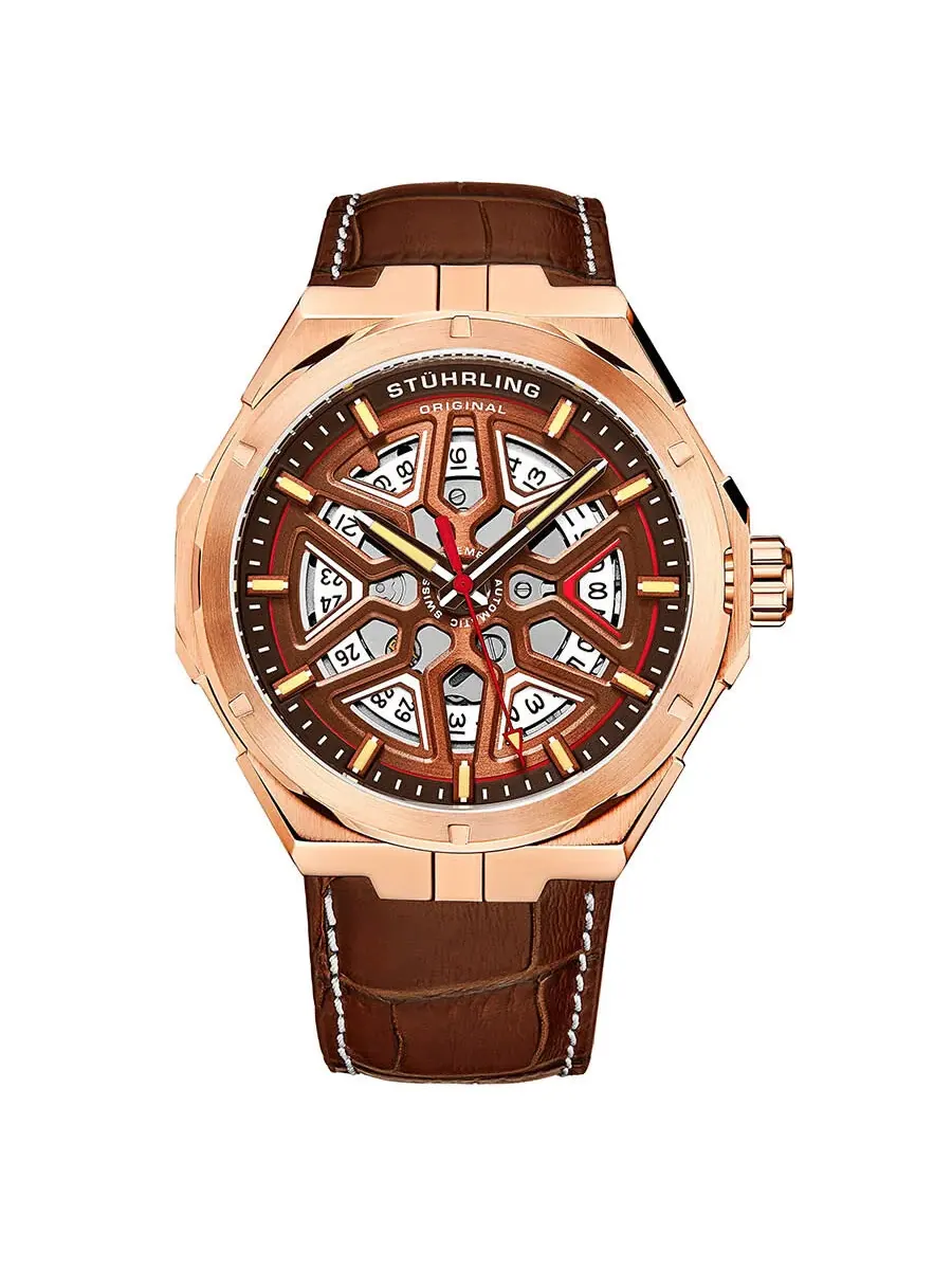 Мужские часы Stuhrling Original Legacy Automatic с коричневым циферблатом M13482 — изображение 1 из 4