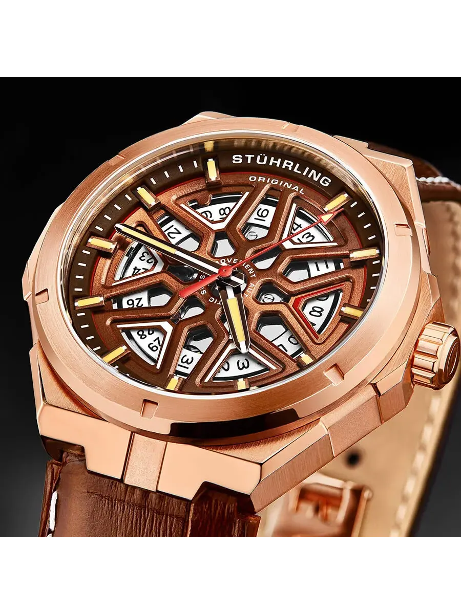 Мужские часы Stuhrling Original Legacy Automatic с коричневым циферблатом M13482 — изображение 4 из 4