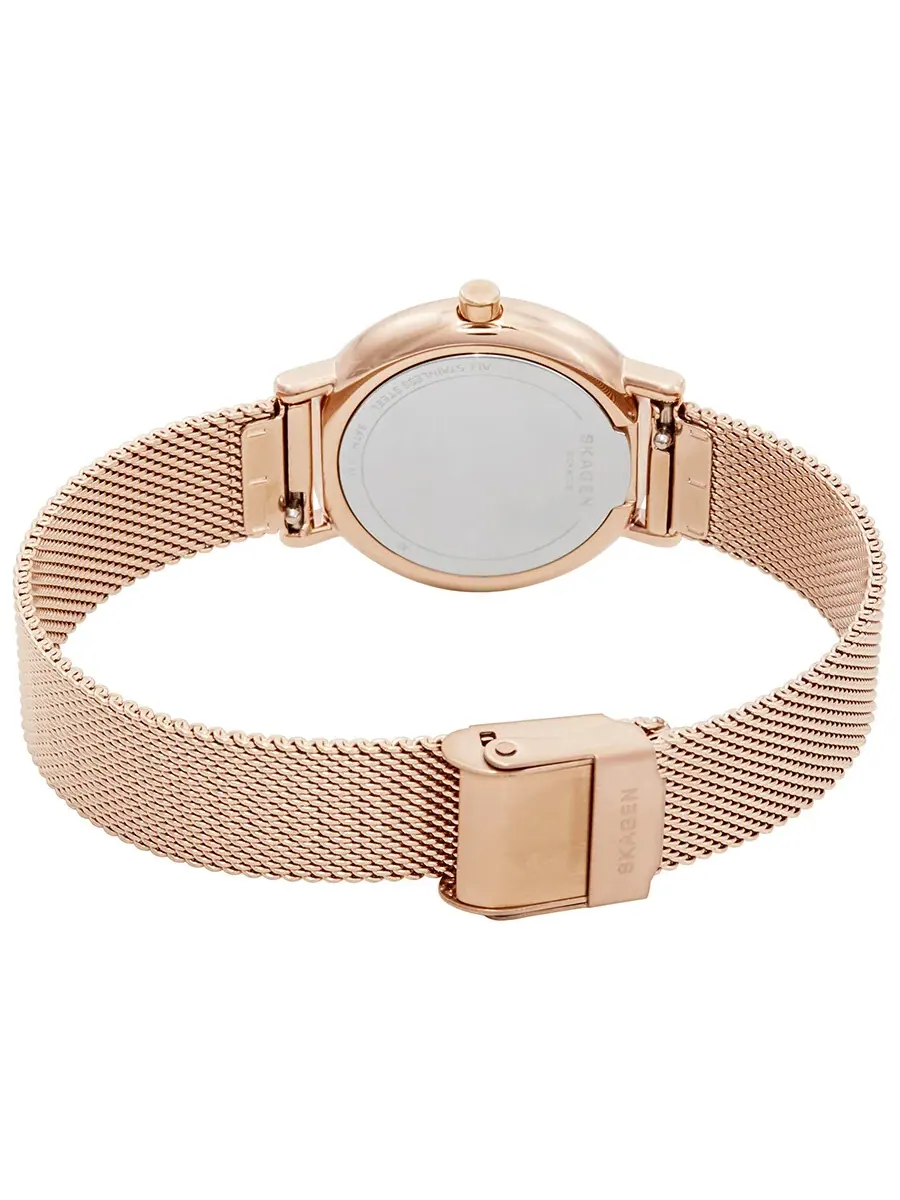 Женские часы Skagen Signatur с белым циферблатом SKW2694 — изображение 3 из 3, оттенок розовый золотистый