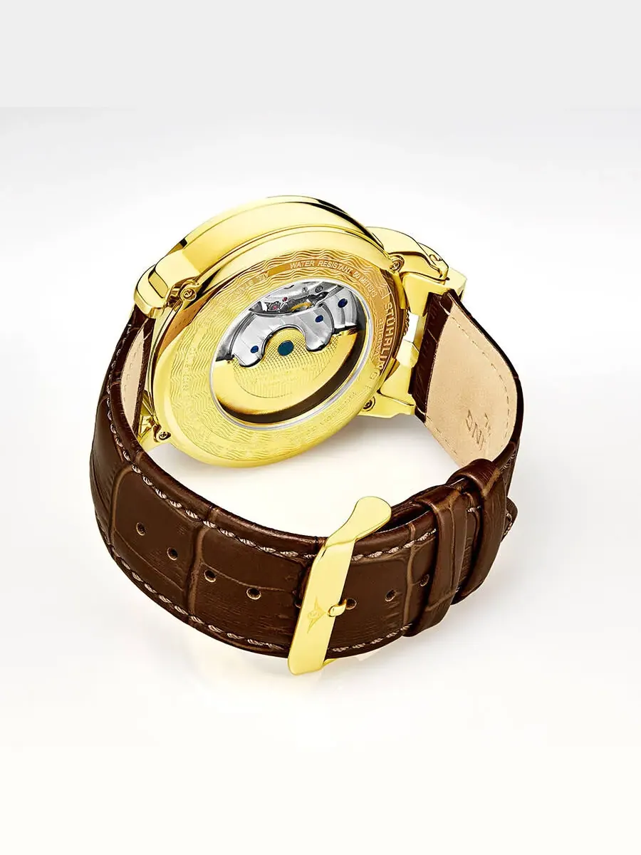 Мужские автоматические часы Stuhrling Original Legacy с золотым циферблатом, модель M13514 — изображение 2 из 4