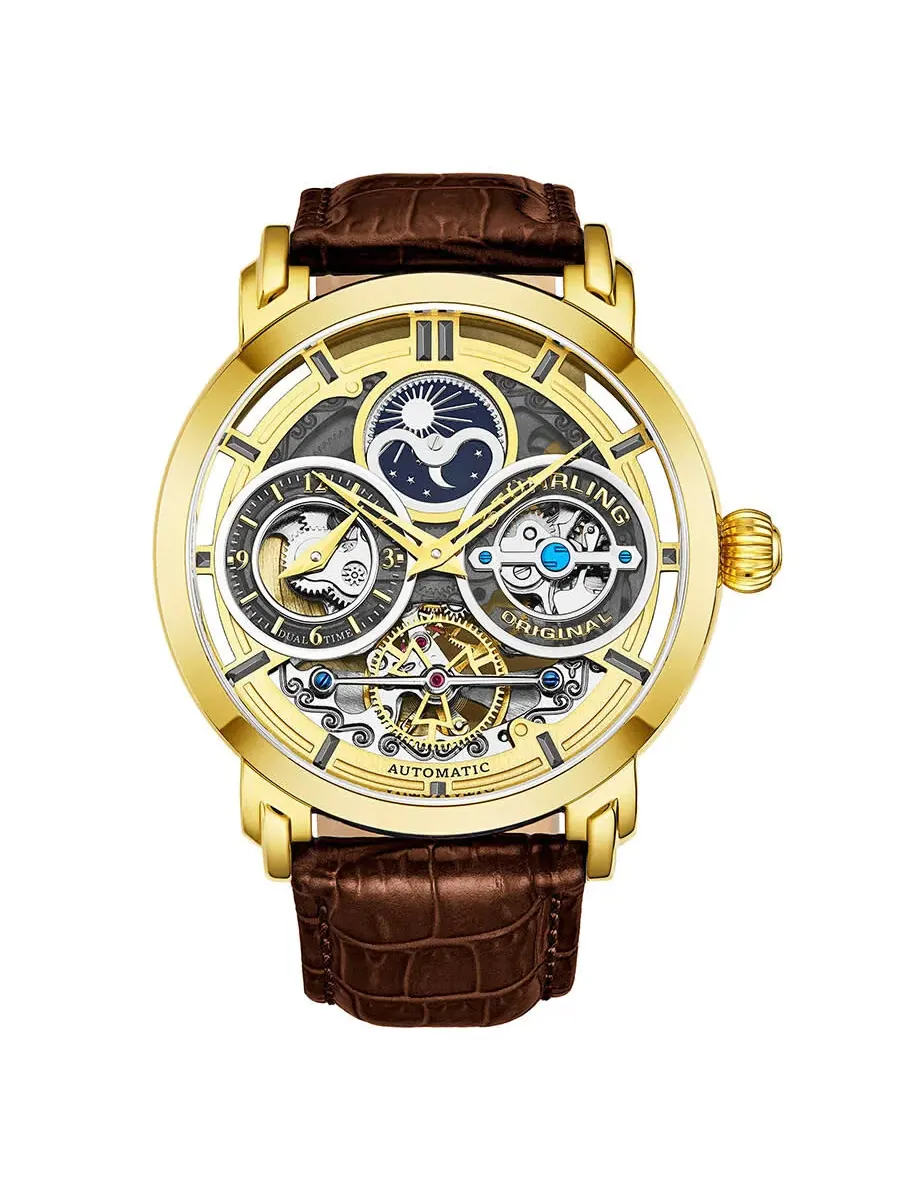 Мужские часы Stuhrling Original Legacy Automatic с золотым циферблатом M13527 — изображение 1 из 7, оттенок желтый золотистый