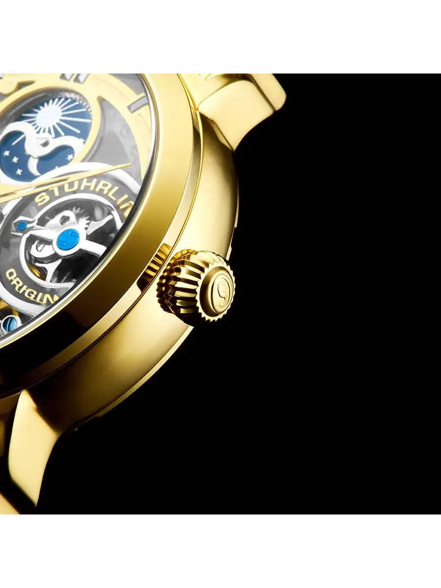 Мужские часы Stuhrling Original Legacy Automatic с золотым циферблатом M13527 — изображение 4 из 7, оттенок желтый золотистый