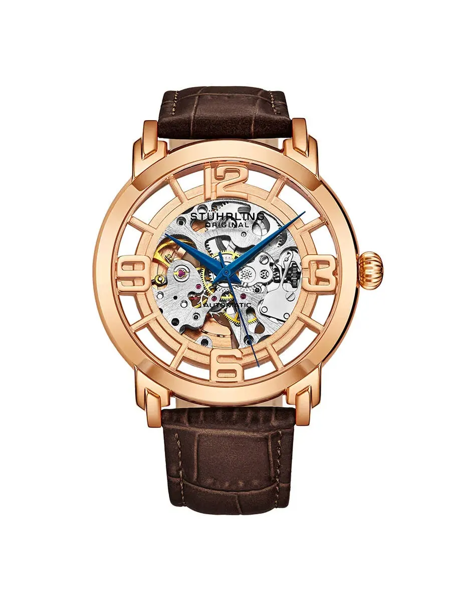 Мужские часы Stuhrling Original Legacy Automatic с золотым циферблатом M13620 — изображение 1 из 1, оттенок желтый золотистый