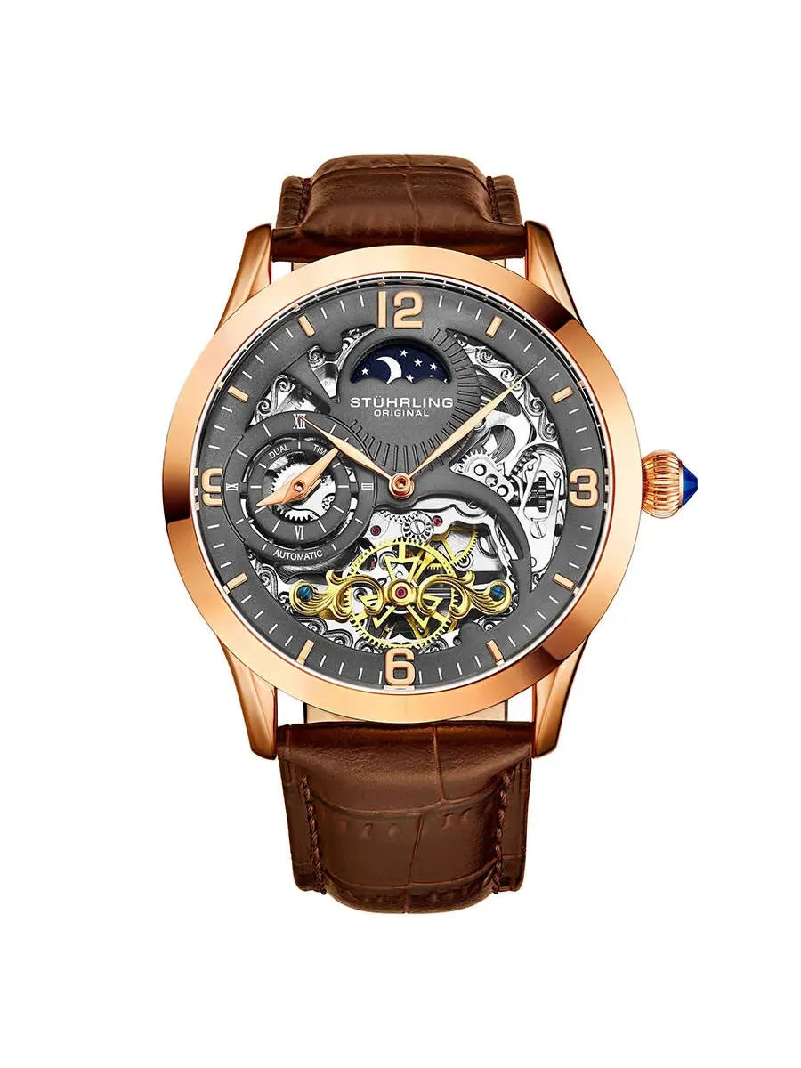 Мужские часы Stuhrling Original Legacy Automatic с циферблатом цвета пулеметного металла M13595 — изображение 1 из 4