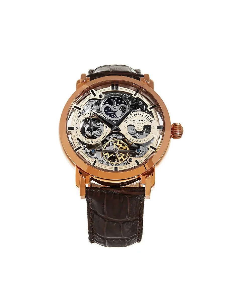 Мужские часы Stuhrling Original Legacy Automatic с розовым циферблатом M13522 — изображение 5 из 7