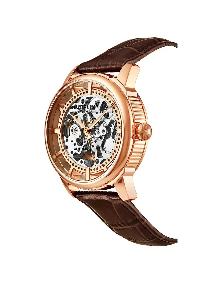 Мужские часы Stuhrling Original Legacy Automatic с розовым циферблатом M13633 — изображение 3 из 3