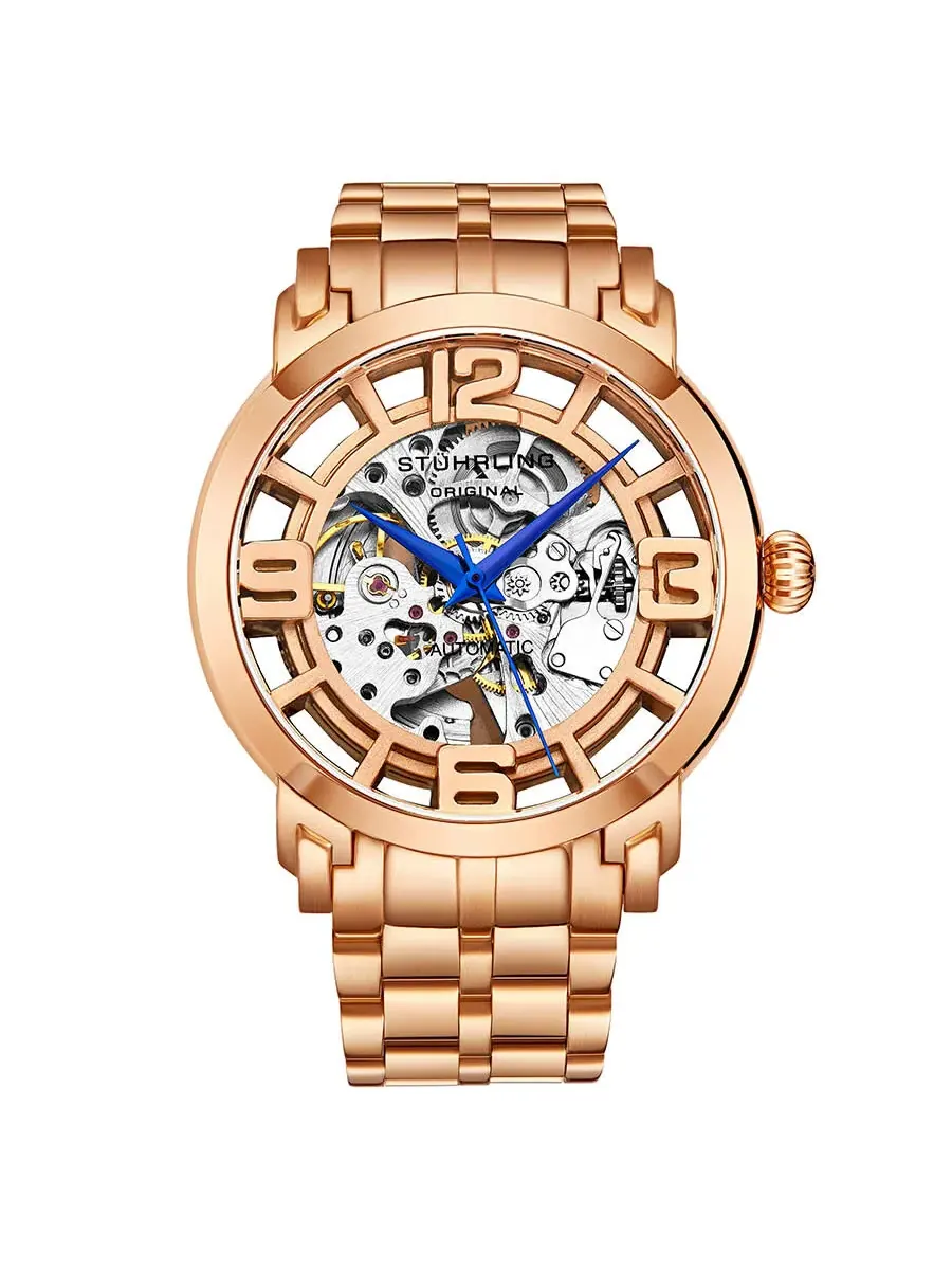 Мужские часы Stuhrling Original Legacy Automatic с розовым золотым циферблатом M13585 — изображение 1 из 1