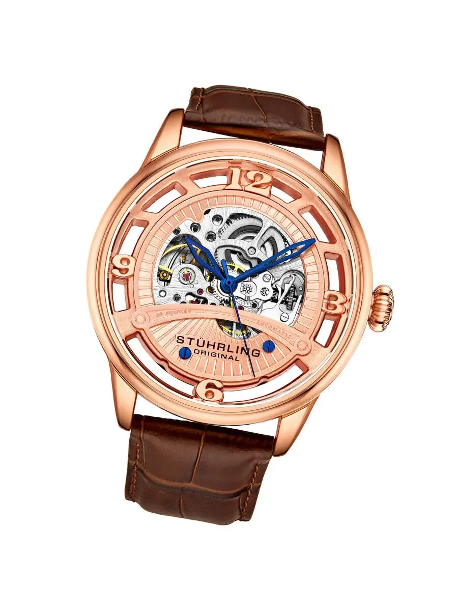 Мужские часы Stuhrling Original Legacy Automatic с розовым золотым циферблатом M16239 — изображение 2 из 3