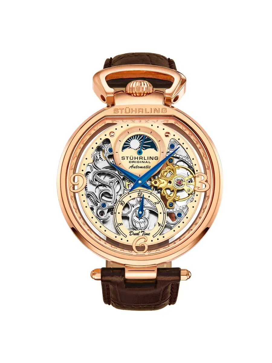 Мужские часы Stuhrling Original Legacy Automatic с розовым золотым циферблатом M16752 — изображение 1 из 2