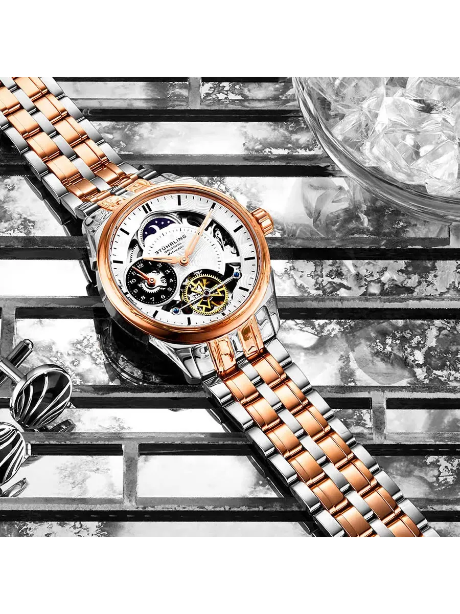 Мужские автоматические часы Stuhrling Original Legacy с серебристым циферблатом, модель M13487 — изображение 3 из 3