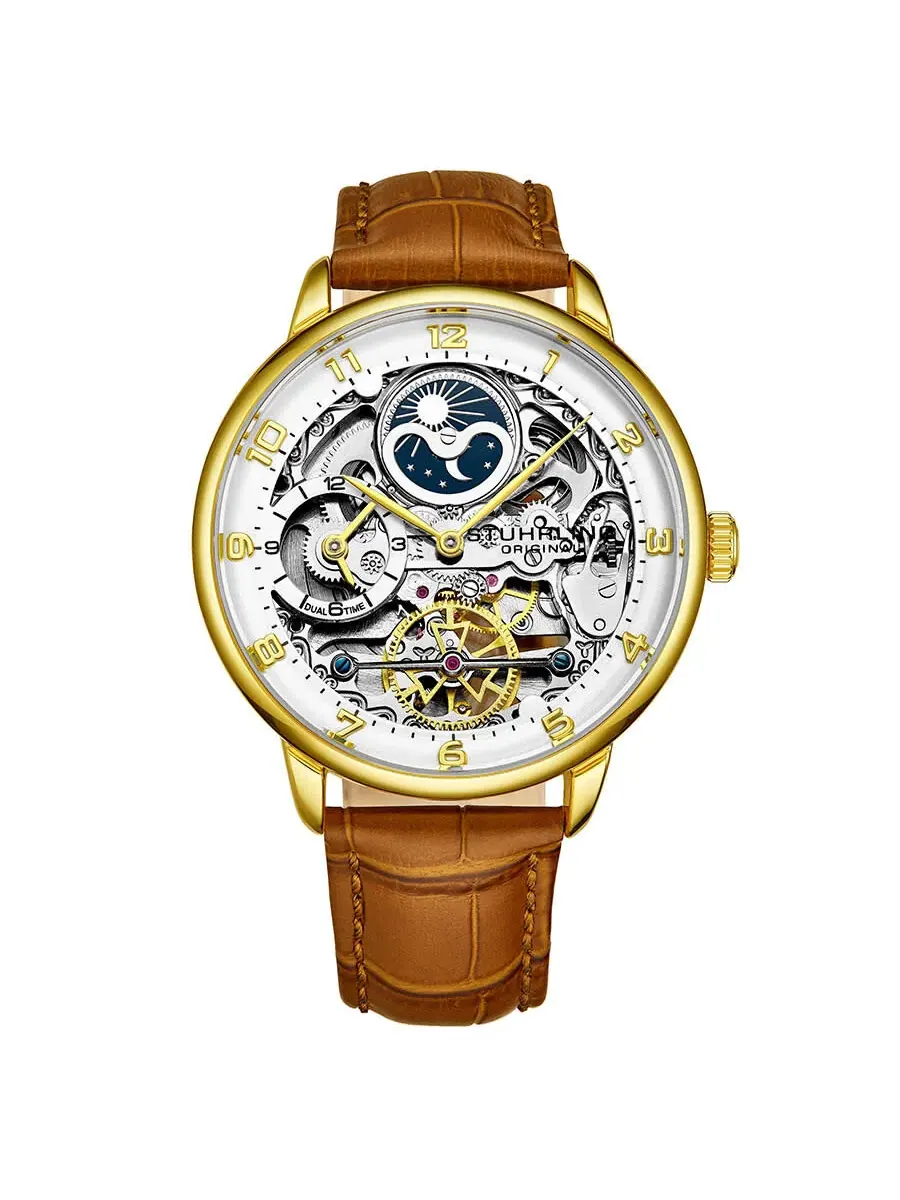 Мужские часы Stuhrling Original Legacy Automatic с серебристым циферблатом M13592 — изображение 1 из 3, оттенок золотистый
