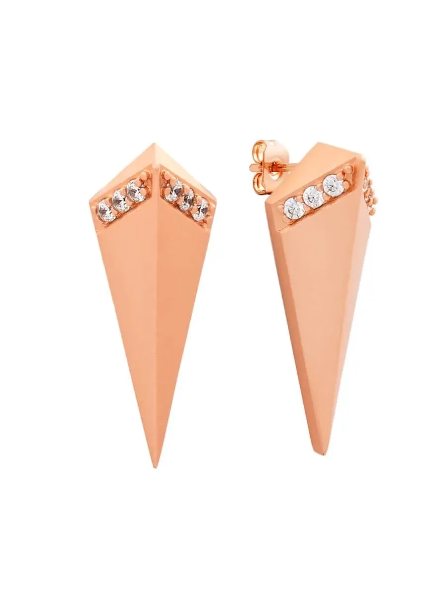 Серьги женские Sole du Soleil Lupine Collection с 18-каратным розовым золотом, сатиновая отделка — золотистый