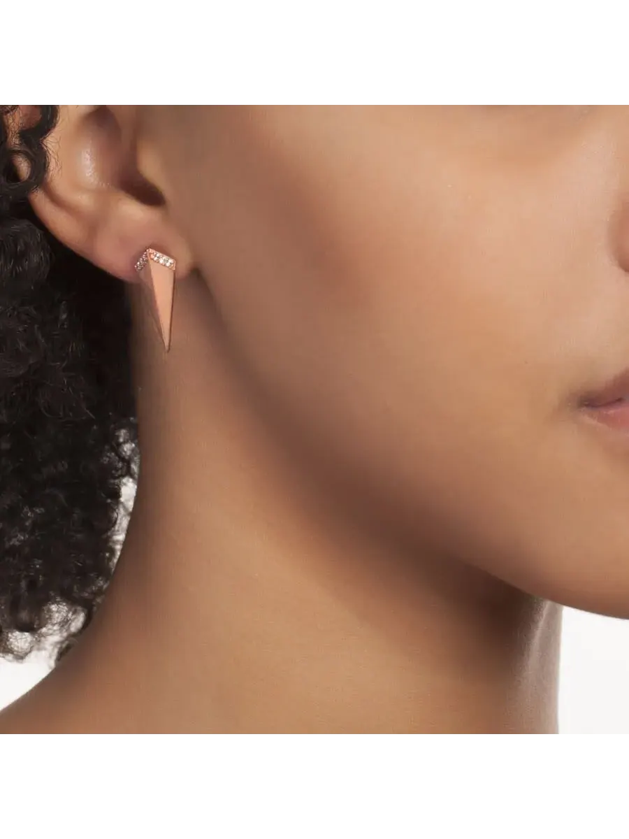 Серьги женские Sole du Soleil Lupine Collection с 18-каратным розовым золотом, сатиновая отделка — изображение 2 из 3