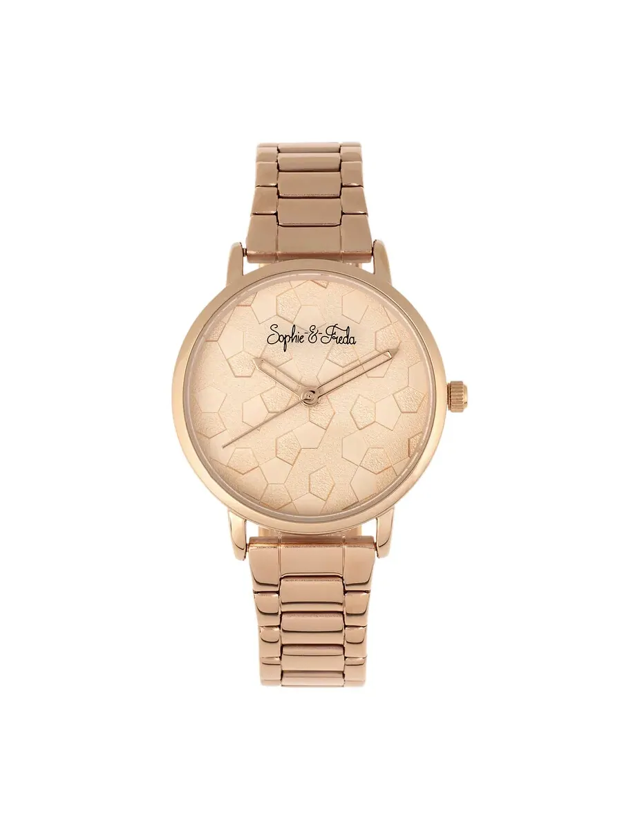 Женские часы Sophie And Freda Breckenridge Quartz с розовым золотым циферблатом SF4703