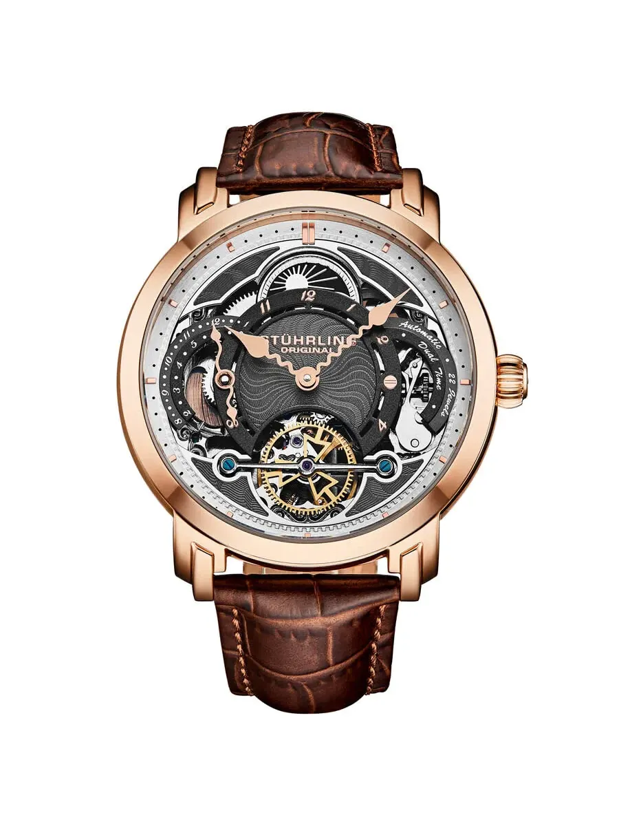 Мужские часы Stuhrling Original Legacy Chronograph Automatic с коричневым циферблатом M18235 — изображение 1 из 2