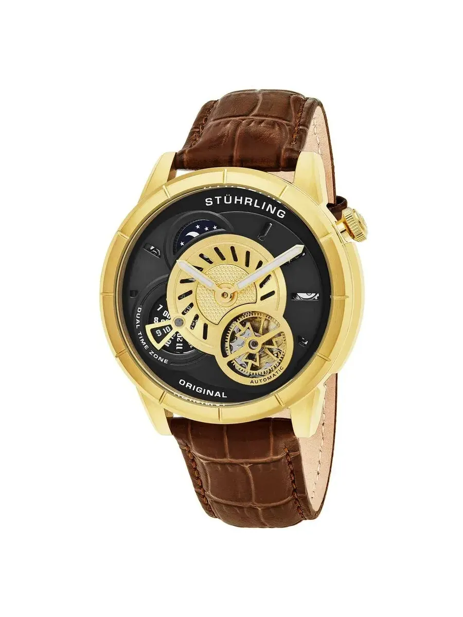 Мужские часы Stuhrling Original Legacy с золотым циферблатом M15400 — изображение 1 из 1, оттенок желтый золотистый