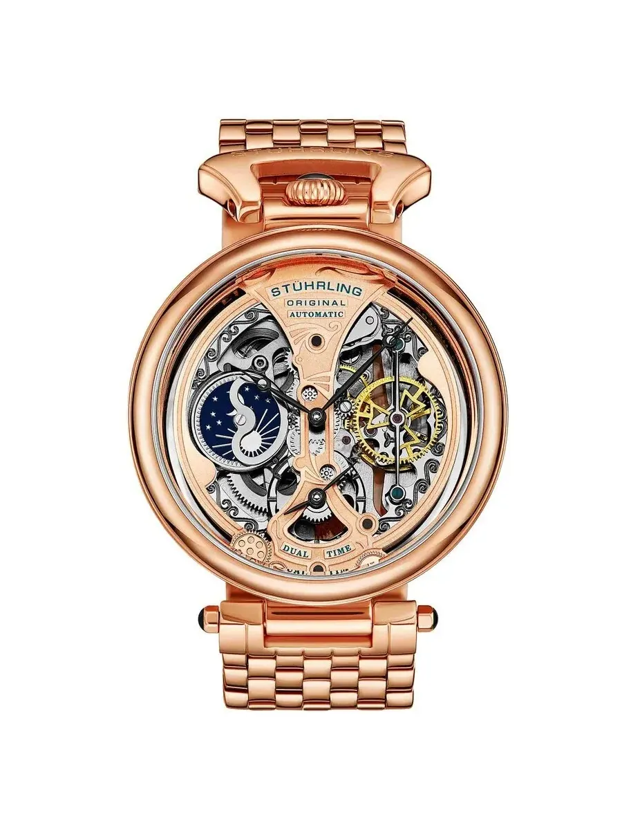 Мужские часы Stuhrling Original Legacy с циферблатом розового золота M15936 — изображение 1 из 1, оттенок розовый золотистый