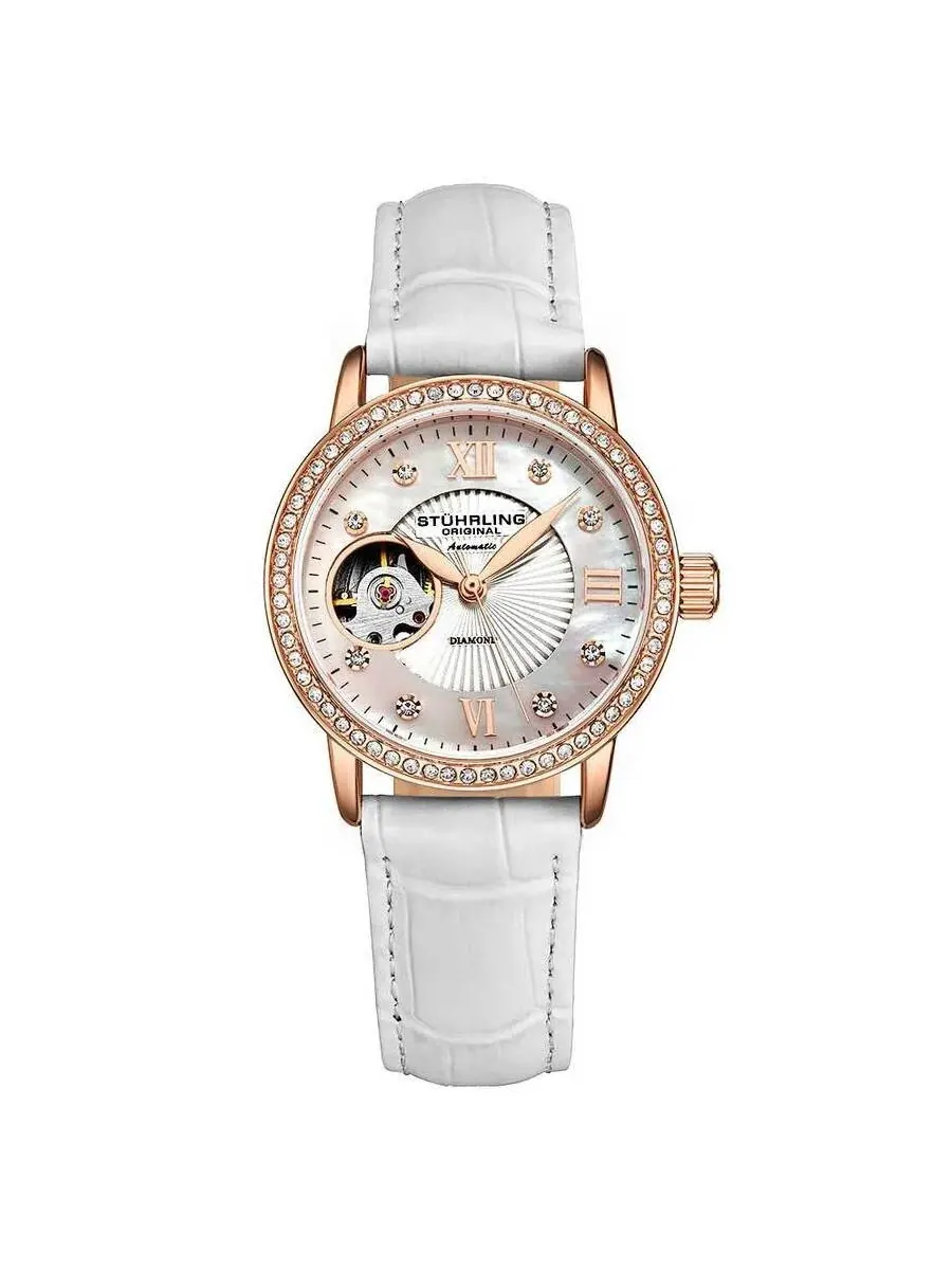 Женские часы Stuhrling Original Legacy с серебристым циферблатом M15786 — изображение 1 из 1, оттенок розовый золотистый