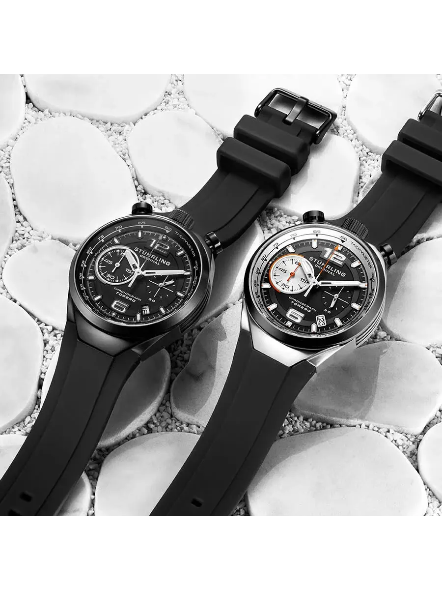 Мужские кварцевые часы Stuhrling Original Monaco с черным циферблатом, модель M13532 — изображение 2 из 3, оттенок черный