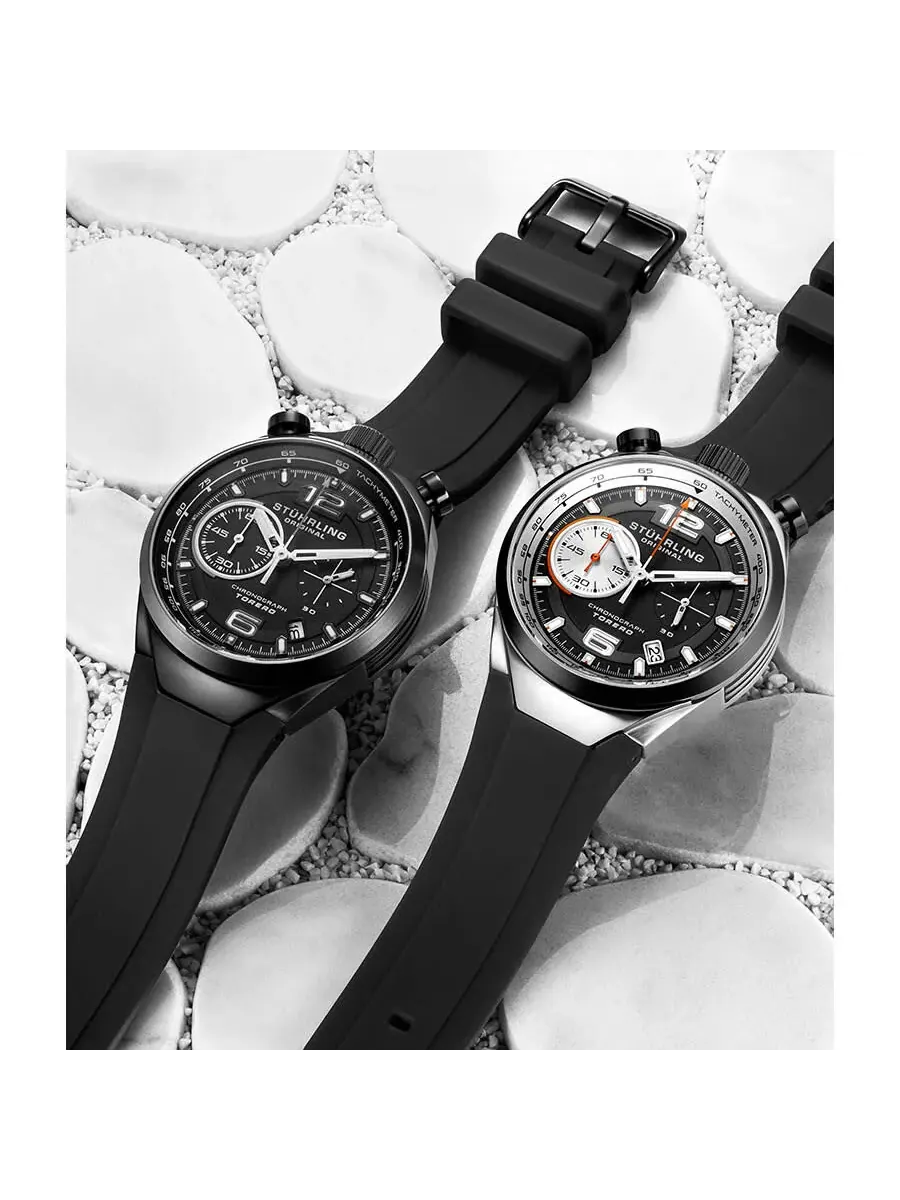 Мужские кварцевые часы Stuhrling Original Monaco с черным циферблатом, модель M13532 — изображение 3 из 3, оттенок черный