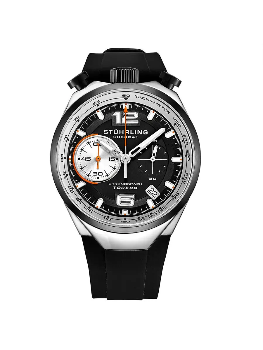 Мужские часы Stuhrling Original Monaco Quartz с черным циферблатом M13539 — изображение 1 из 3, оттенок черный