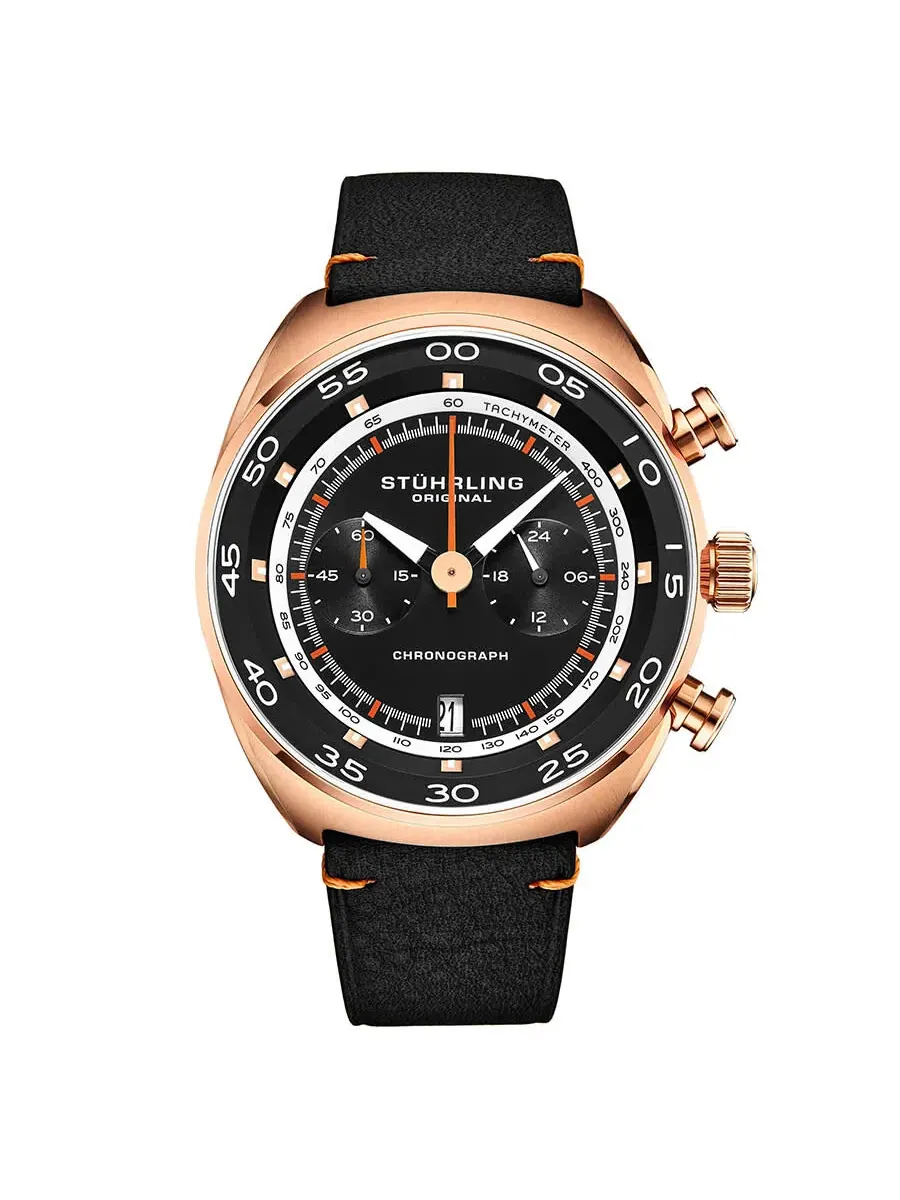 Мужские кварцевые часы Stuhrling Original Monaco с черным циферблатом, модель M13547 — изображение 1 из 2