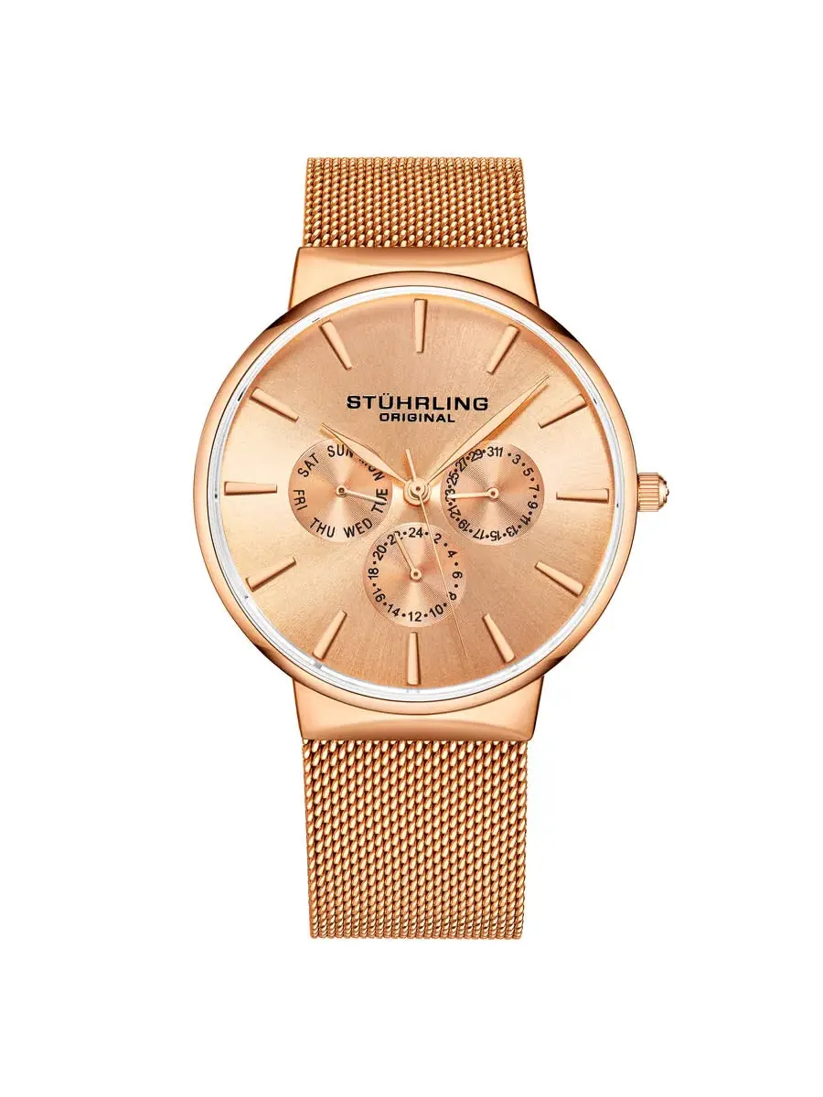 Мужские часы Stuhrling Original Monaco Quartz с розовым золотым циферблатом M16243 — изображение 1 из 3
