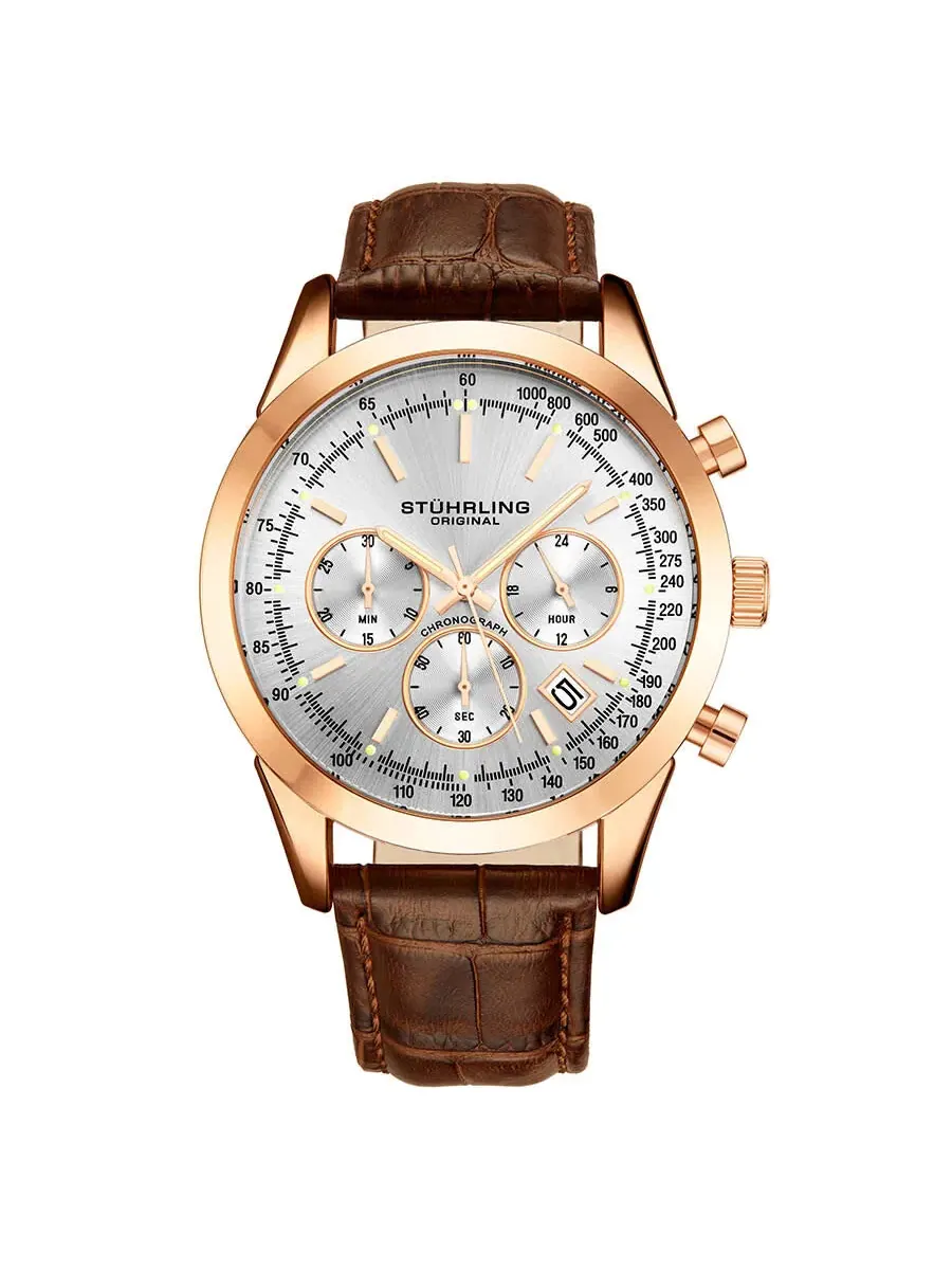 Мужские часы Stuhrling Original Monaco Quartz с серебристым циферблатом M13654 — изображение 1 из 3