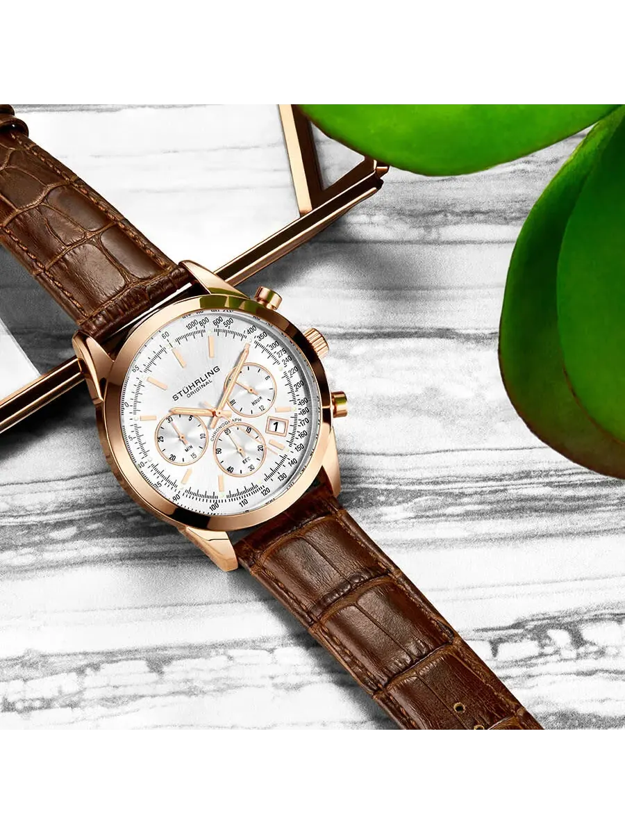 Мужские часы Stuhrling Original Monaco Quartz с серебристым циферблатом M13654 — изображение 3 из 3