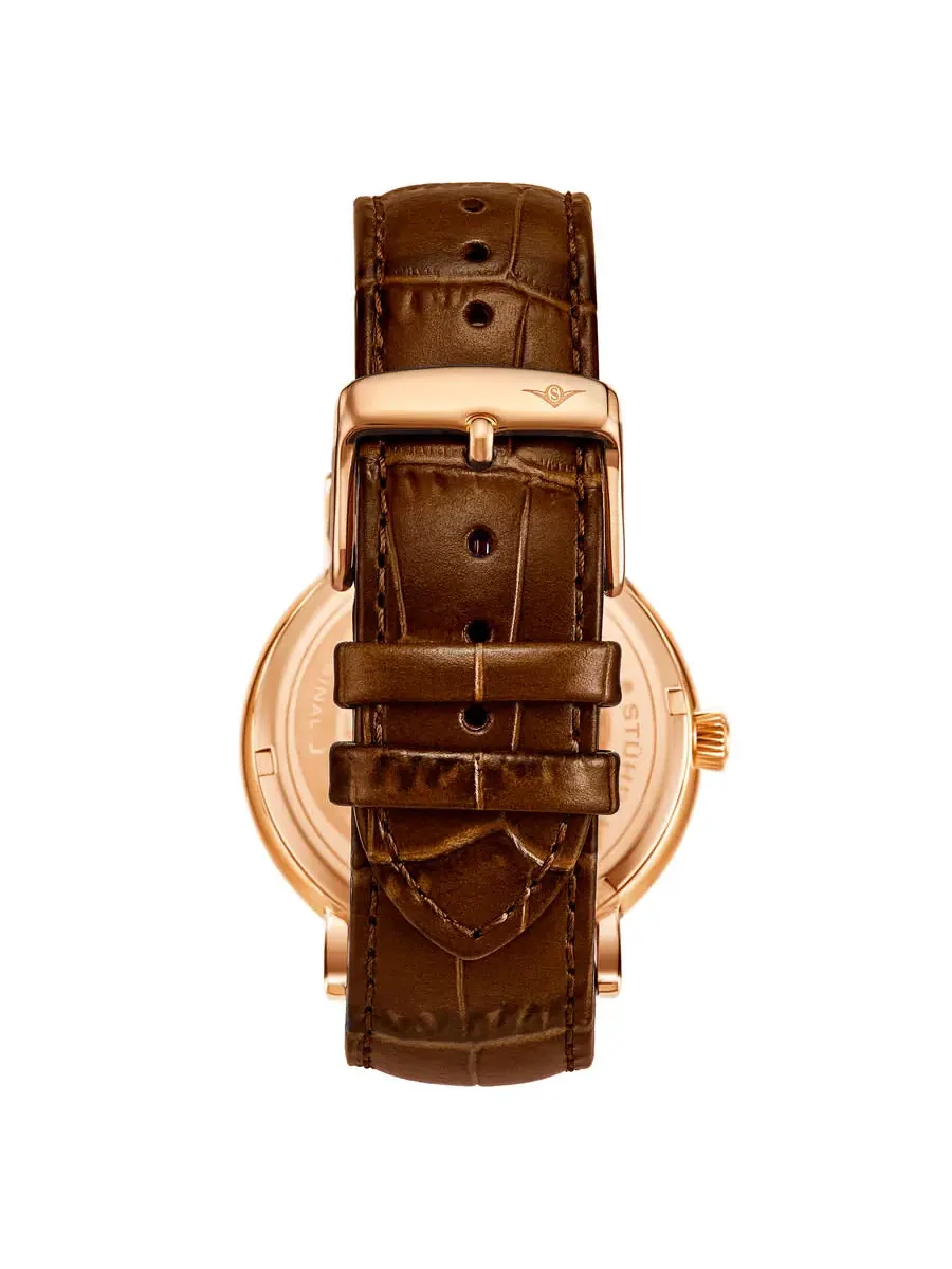 Мужские часы Stuhrling Original Symphony с черным циферблатом, модель M15534 — изображение 2 из 2, оттенок розовый золотистый