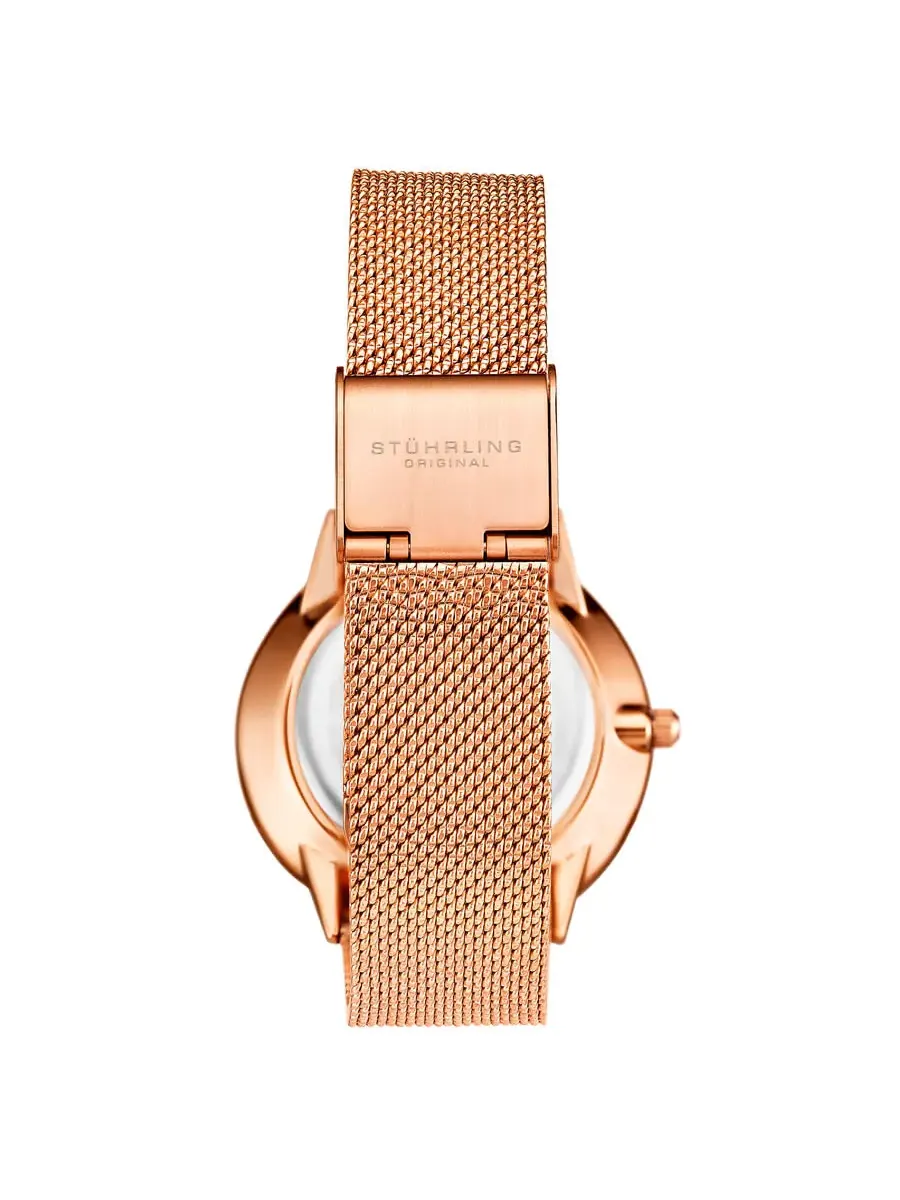 Женские кварцевые часы Stuhrling Original Symphony с циферблатом из розового золота, модель M16793 — изображение 3 из 3